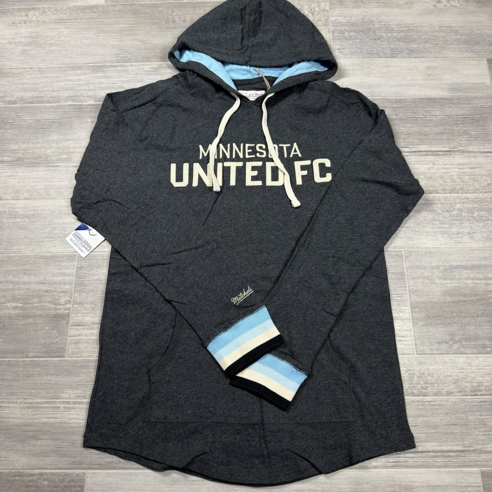 Mitchell & Ness Minnesota United FC Gray Pullover Hoodie Men's Large Soccer NWT